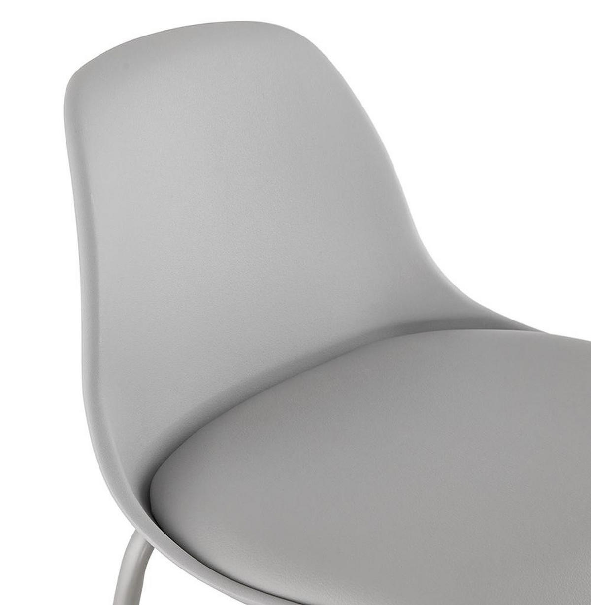 BARHOCKER Kunstleder Metallgestell Sitzhöhe 65cm Rückenlehne RENIXA MINI, Grau 42x41,5x86,5 cm - Grau, Kunststoff/Textil (42/87/42cm) - KADIMA DESIGN
