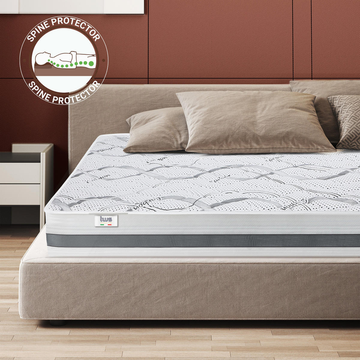 DOPPELMATRATZE 170 x 195 Memory Foam | Höhe 27 cm | - Weiß, Textil (170/195cm) - The White Stone