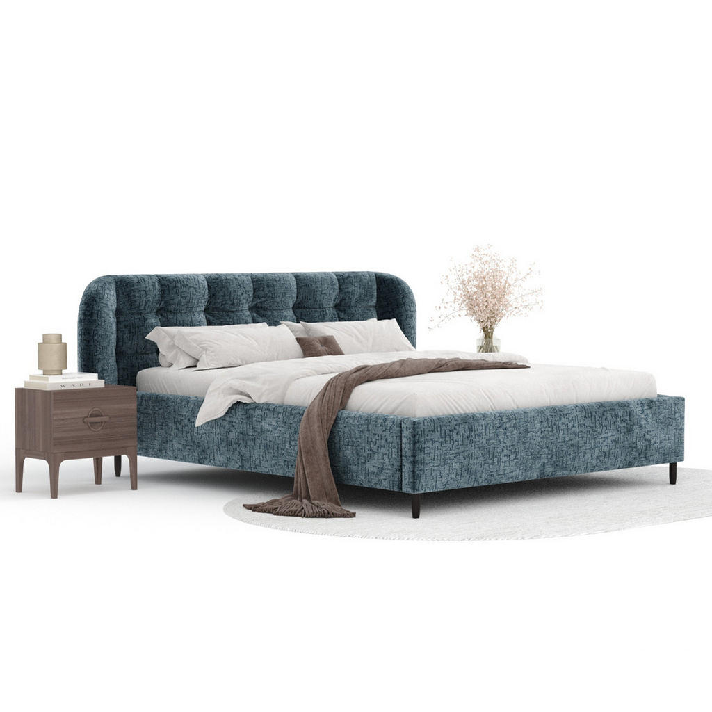 Thumbnail - Maison de Reve Polsterbett, Blau, Textil, Buche, Kiefer, 160x200 cm, Oeko-Tex® Standard 100, FSC 100%, Made in EU, Schla...