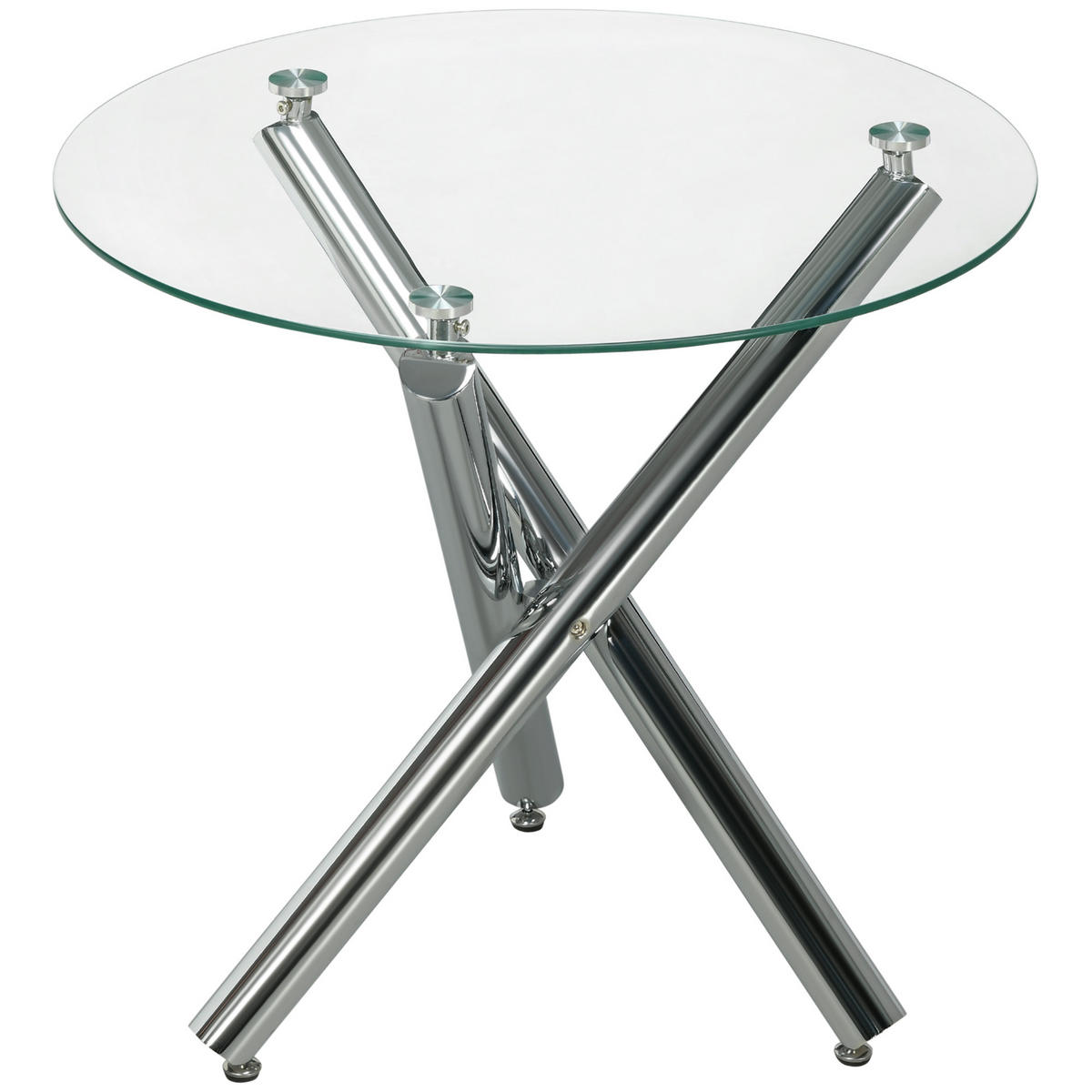ESSTISCH, Glas, Stahl, Transparent - Transparent, Glas (80/80/74cm) - HOMCOM