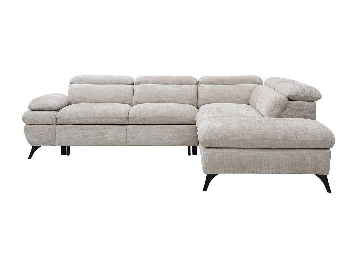 ECKSOFA mit Schlaffunktion - Ecke rechts - Strukturstoff - mit Rückenlehne - Beige - SURDELI - Beige, Textil (280/233cm) - Vente-Unique