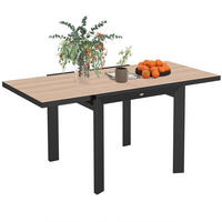 GARTENTISCH Ausziehbarer, 80/160x80 cm - Naturfarben, Metall (160/80/75cm) - Outsunny