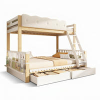 ETAGENBETT 90/200 cm & 140/200 cm in Weiß & Eiche mit Schubladen und Zeitschriftenständer - Eichefarben/Weiß, Holz/Holzwerkstoff (140/200cm) - CHICFURN