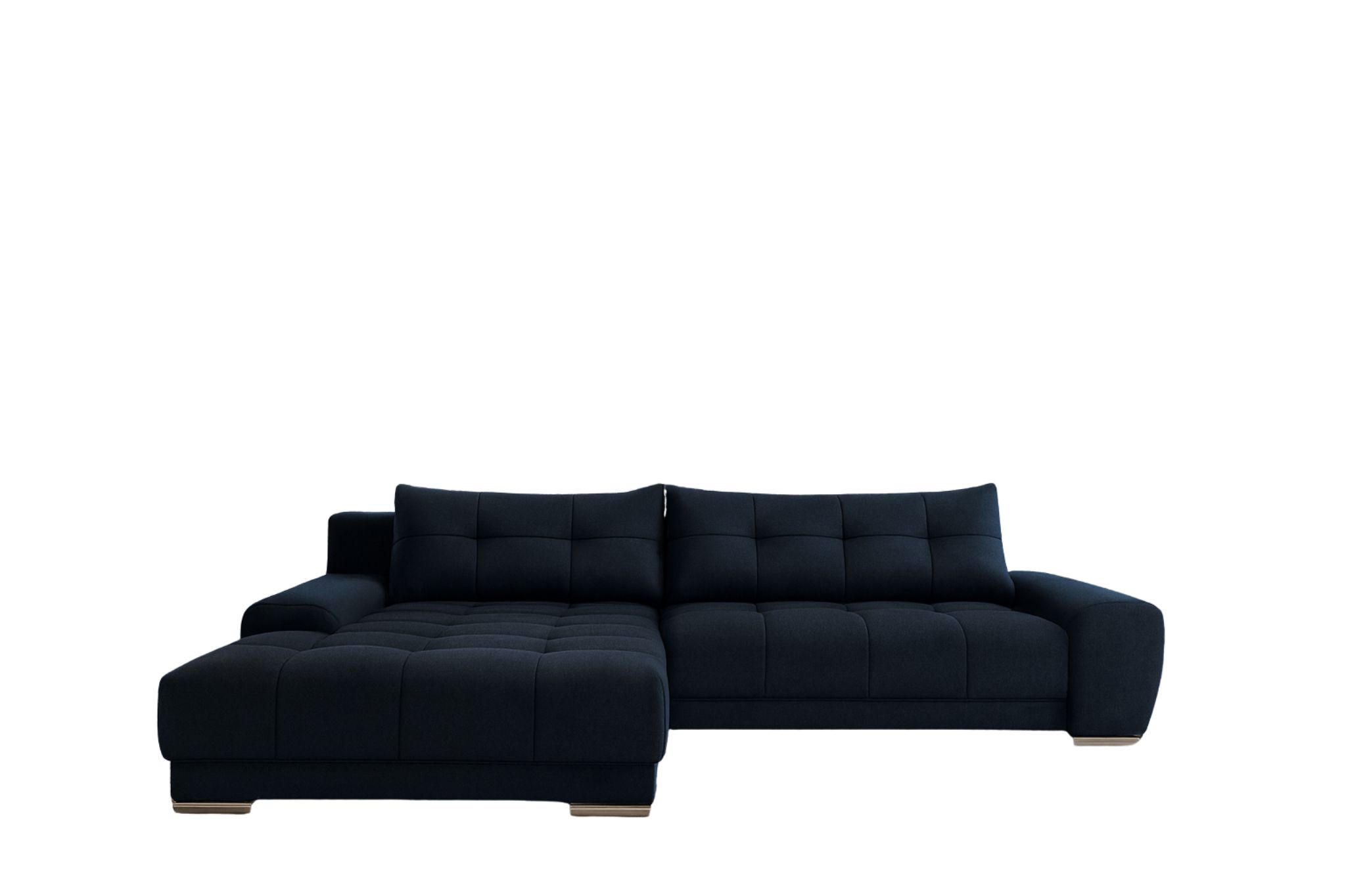 ECKSOFA WAVE Mit Schlaffunktion, Stoff SORO, Dunkelblau Links - Dunkelblau, Holz (105/281cm) - Kaiser Möbel