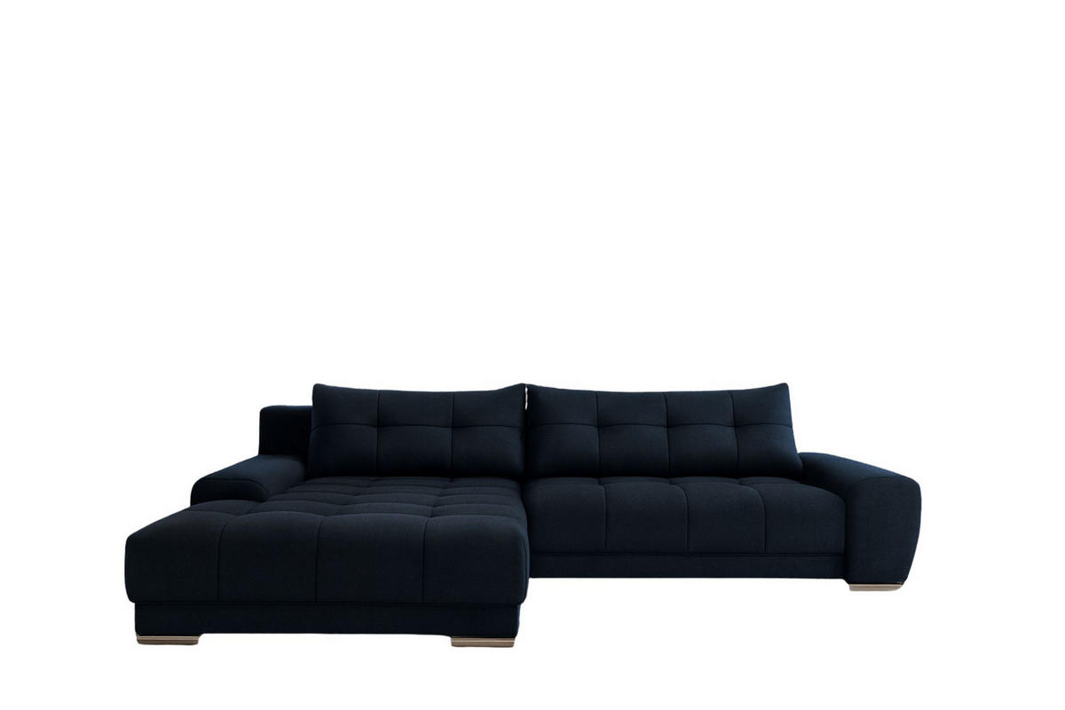 ECKSOFA WAVE Mit Schlaffunktion, Stoff SORO, Dunkelblau Links - Dunkelblau, Holz (105/281cm) - Kaiser Möbel