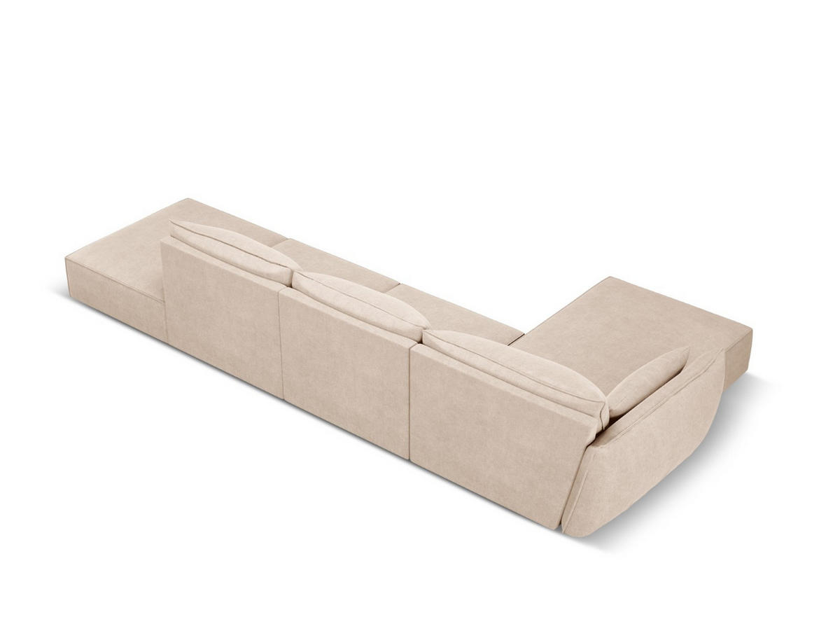 ECKSOFA links Kaelle aus Chenille-Stoff beige 5 Sitzplätze - Beige, Textil (171/364cm) - Micadoni