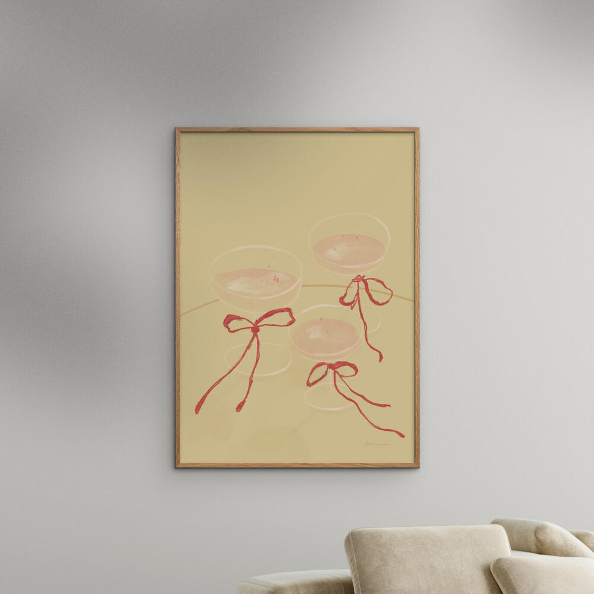 POSTER mit Rahmen Katharina Puritscher - Cheers to Us - Eichefarben/Naturfarben, Holz/Papier (50/70cm) - Poster&Frame