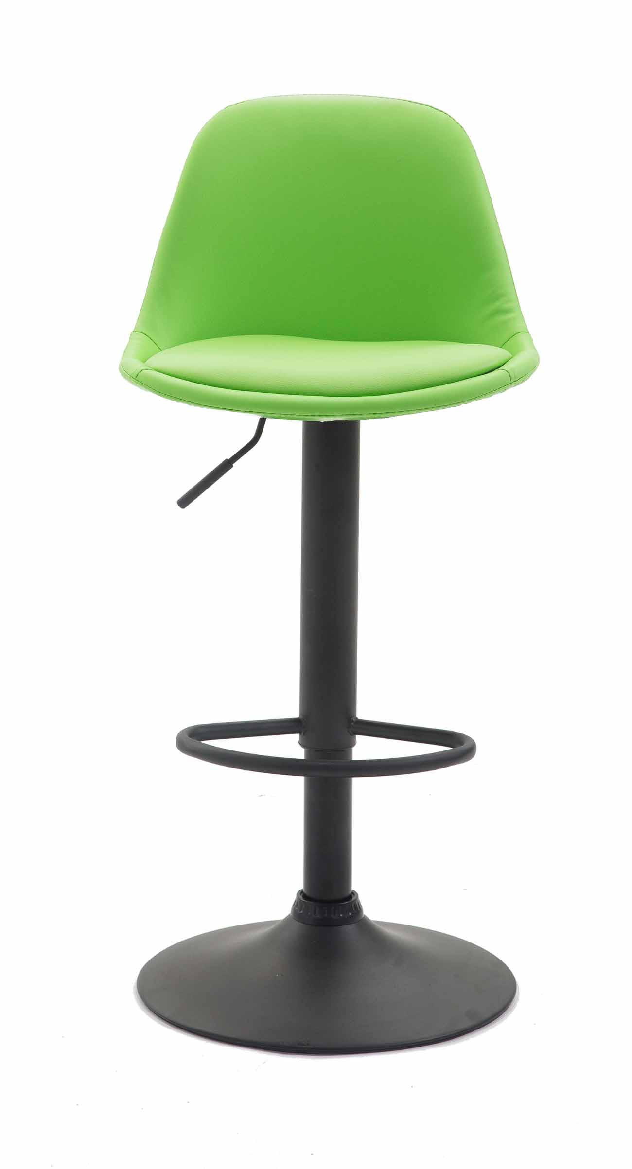 BARHOCKER Lederlook grün - Schwarz/Grün, Textil/Metall (39/82/43cm) - CLP