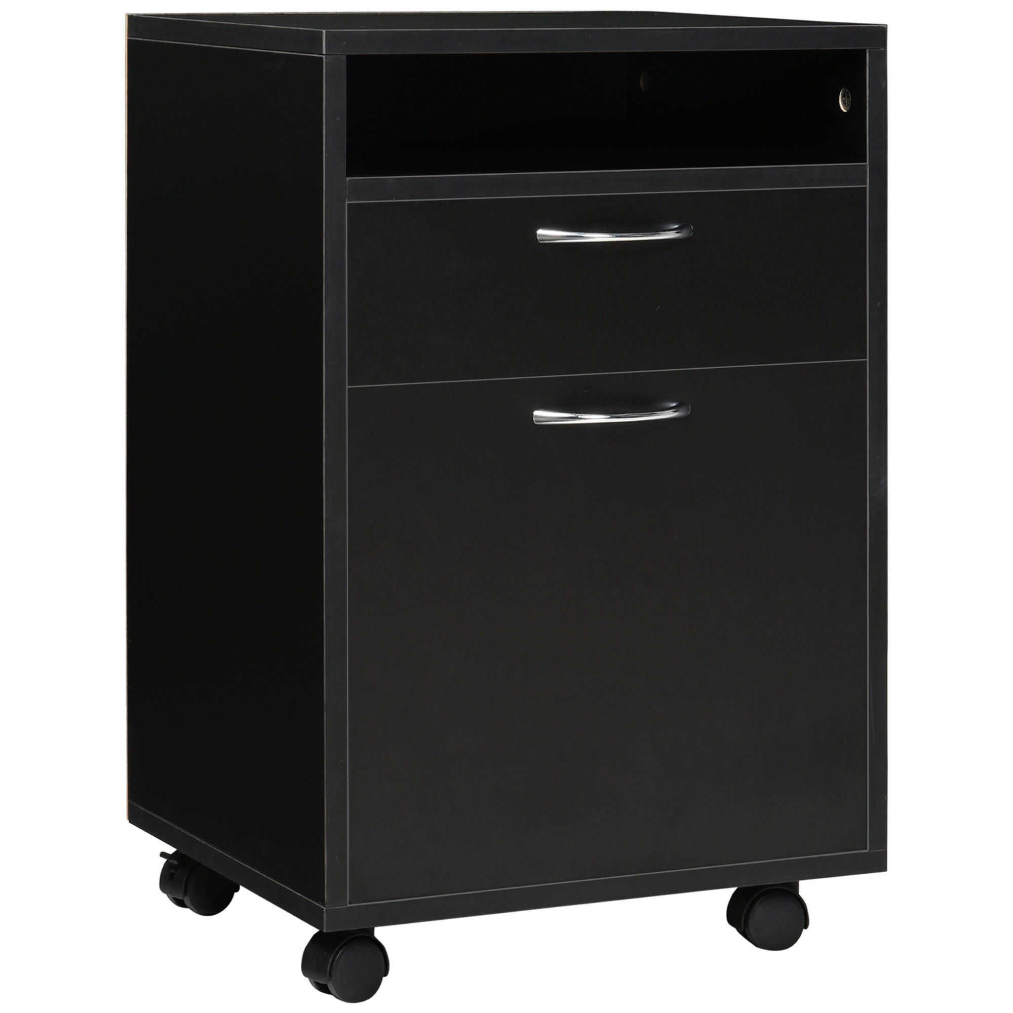 ROLLCONTAINER, Spanplatte, Schwarz, 40 x 35 x 60 cm - Schwarz, Metall (35/60/40cm) - HOMCOM