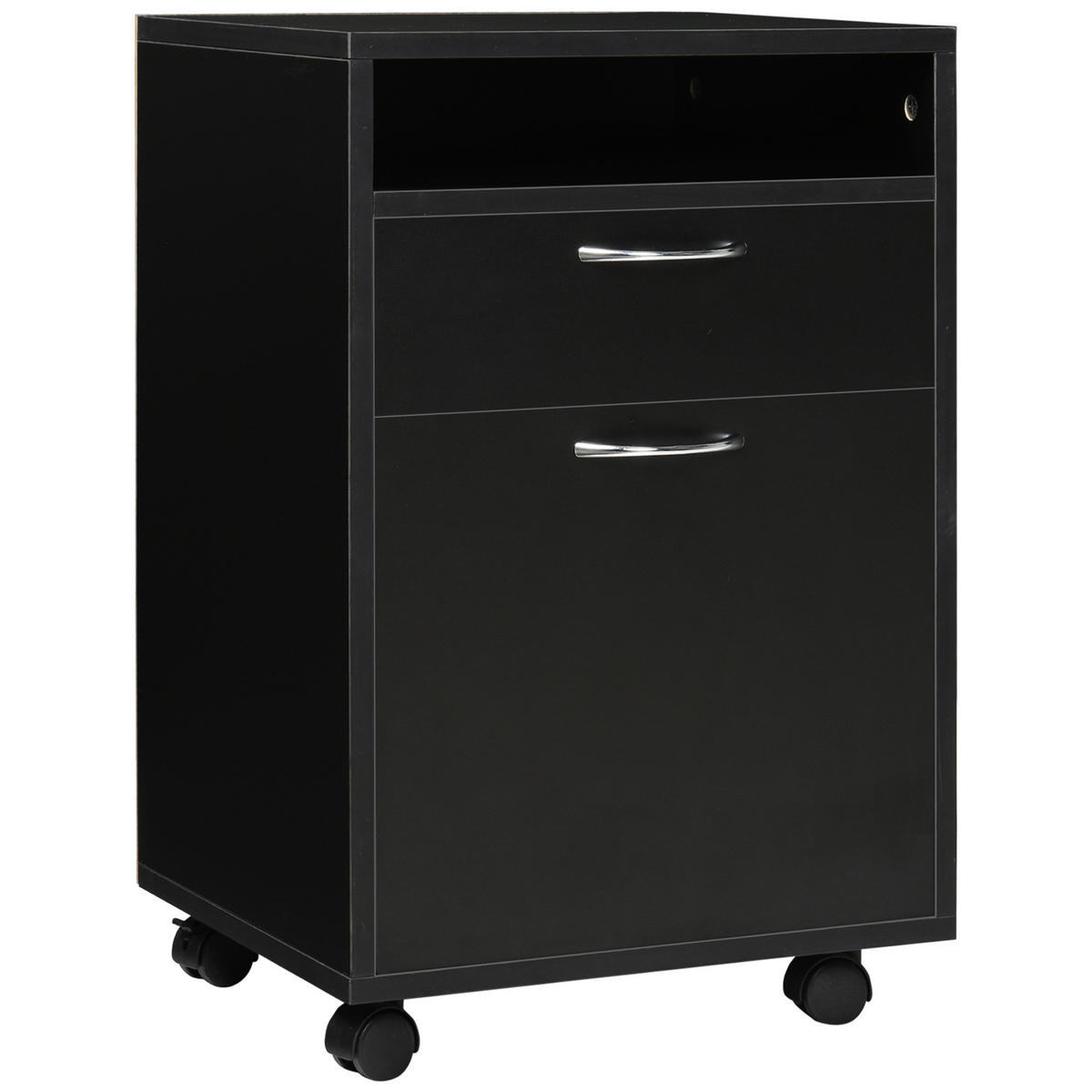 ROLLCONTAINER, Spanplatte, Schwarz, 40 x 35 x 60 cm - Schwarz, Metall (35/60/40cm) - HOMCOM