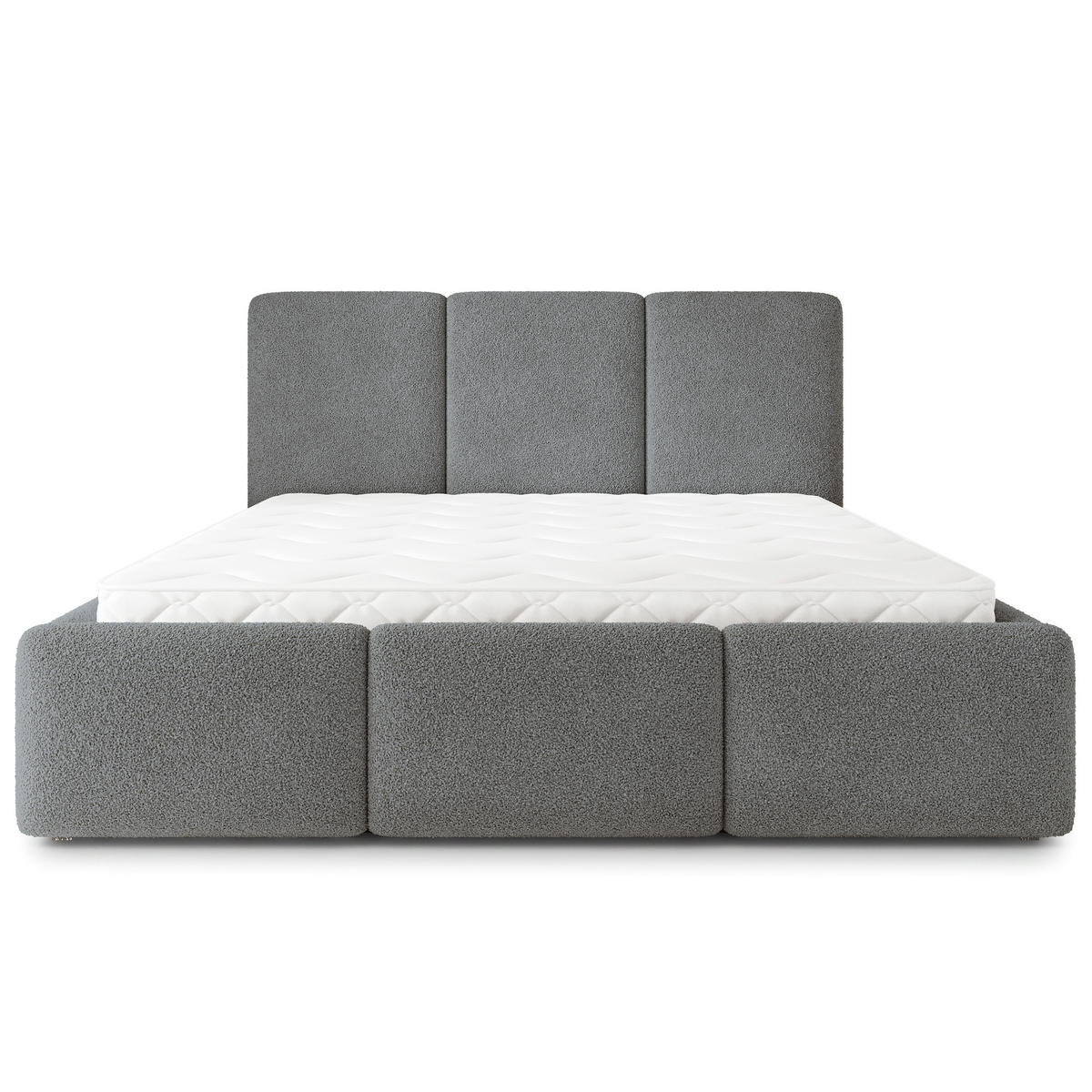 POLSTERBETT MORENA Q 120x200 cm mit Bettkästen - Grau - Grau, Holz (120/200cm) - MASSENO