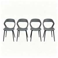 STUHL-SET DE-36242 4 Stück mit PP-Sitz Grau - Grau, Metall (44/83/51cm) - ComfortXL