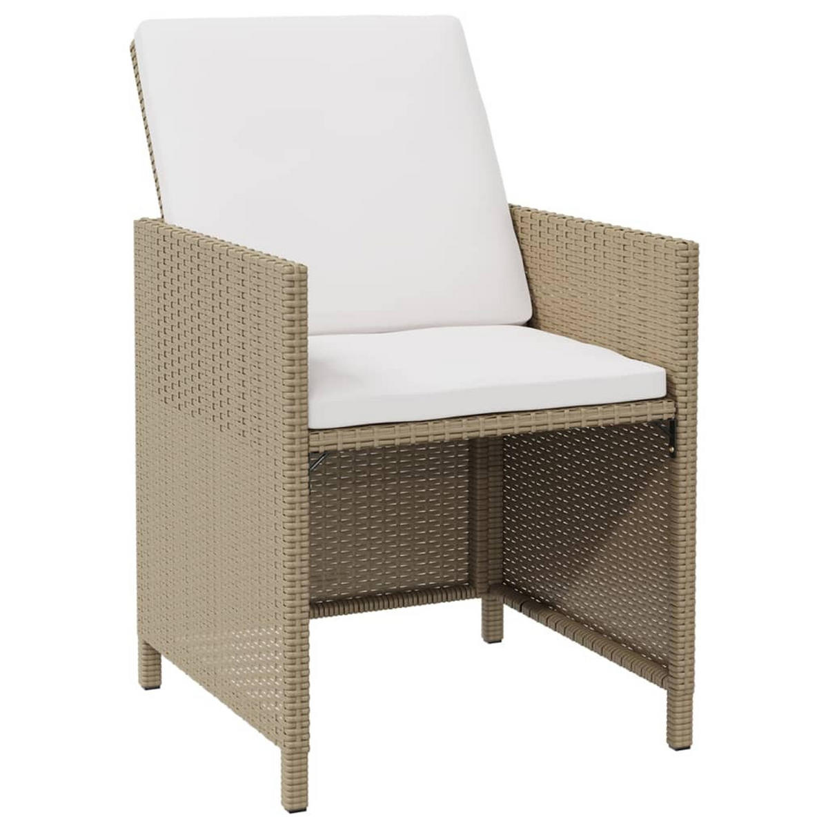 GARTENSTÜHLE mit Hocker 2 Stk. Poly Rattan Beige - Beige, Kunststoff (52/85/52cm) - furnicato