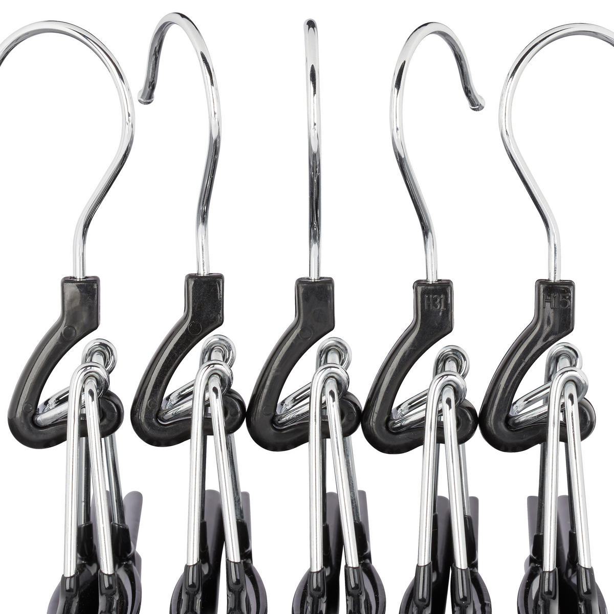 VĚŠÁK na kalhoty - černá, kov/plast (26/15.8/3cm) - Relaxdays