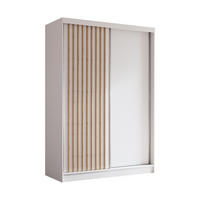 SCHWEBETÜRENSCHRANK Erika 150 cm mit Lamellen ohne Spiegel 2-türig, weiß, weiß, Lamelle Artisan - Weiß/Braun, Kunststoff (150/216/51cm) - Margaret Hadas24