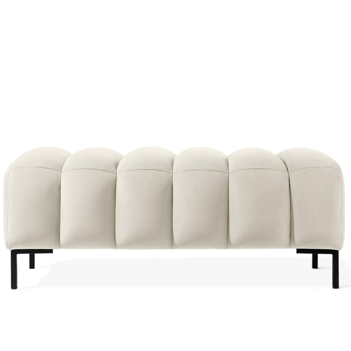 SITZHOCKER Polsterhocker PECCO, Veloursstoff - Creme/Schwarz, Holz/Textil (120/50/50cm) - KONSIMO®