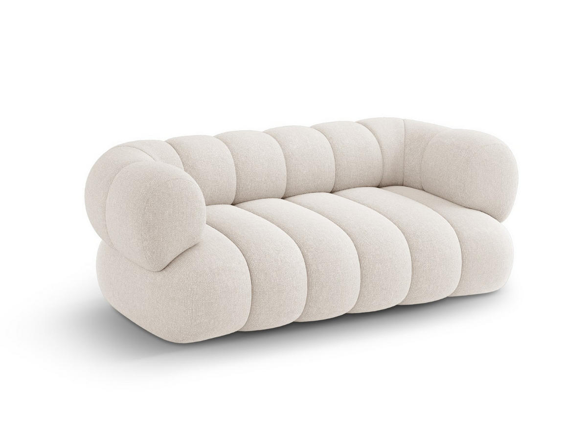 SOFA Koge aus Chenille-Stoff leichtes beige 2 Sitzplätze - Creme, Textil (95/70/180cm) - Cosmopolitan Design