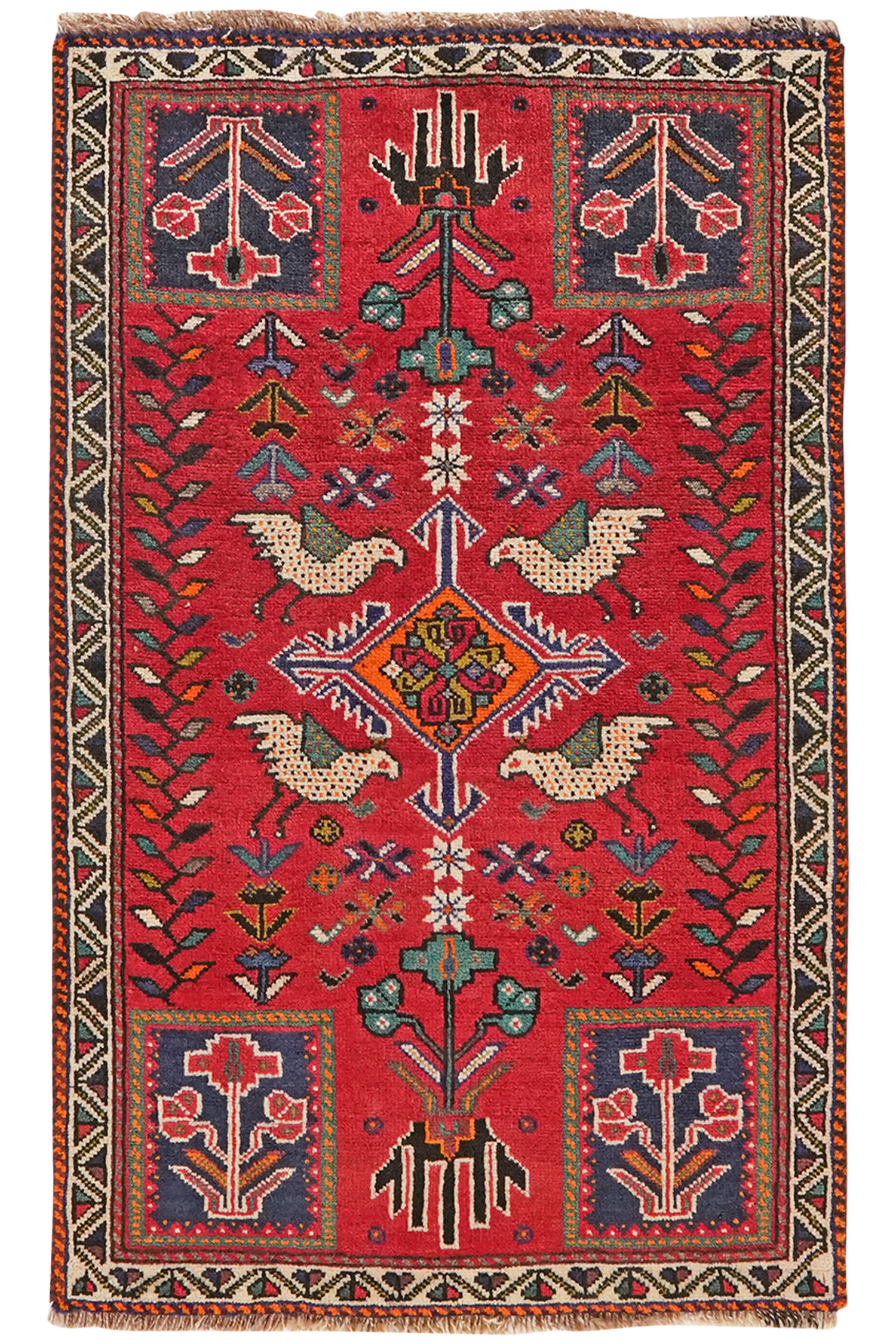 TEPPICH Gashgai Rot 131/81 cm Schurwolle - Rot, Textil (81/131cm) - Looma