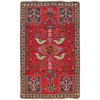 TEPPICH Gashgai Rot 131/81 cm Schurwolle - Rot, Textil (81/131cm) - Looma