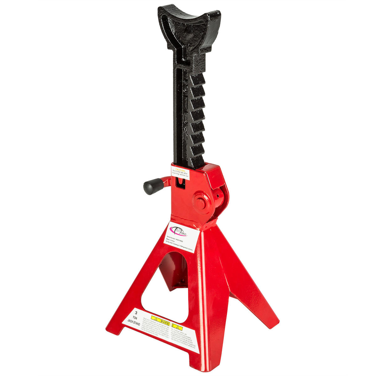 UNTERSTELLBOCK 2er Set, Ratschenmechanismus mit verriegelbarem Einhandhebel,rot - Rot, Metall (18/17/42.5cm) - tectake