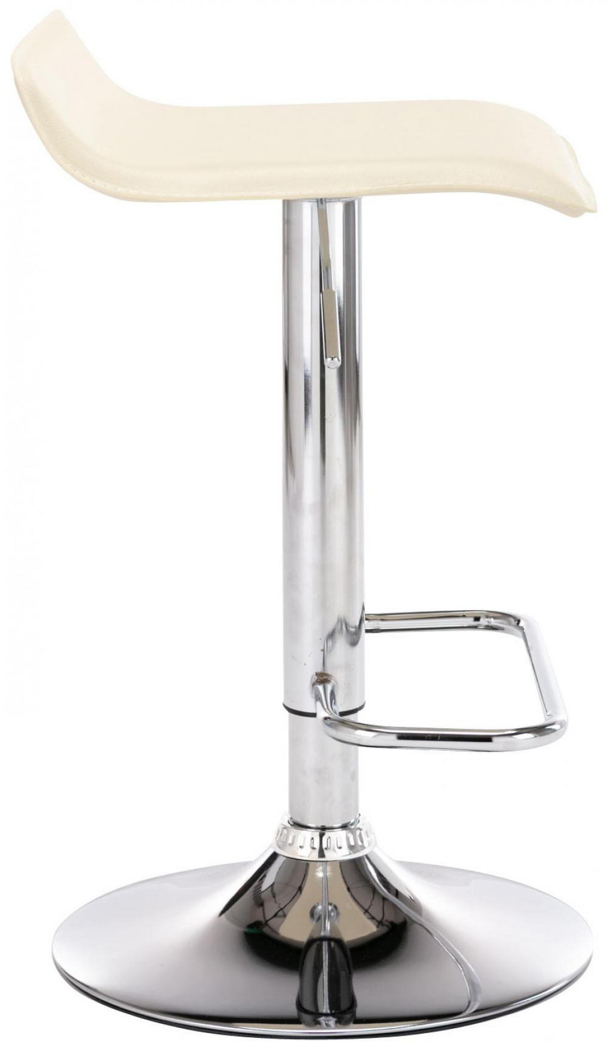 BARHOCKER 2er Set Lederlook creme - Chromfarben/Creme, Textil/Metall (38/65/41cm) - CLP
