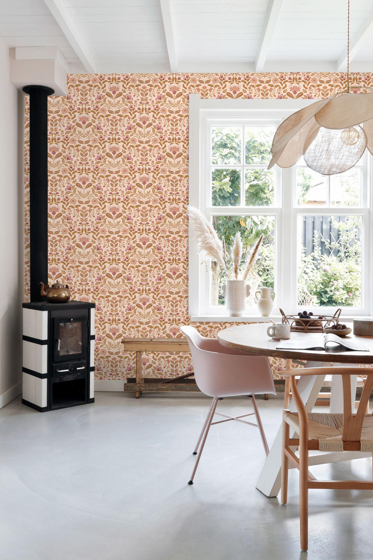 TAPETE Blumenmuster 50 x 900 cm - Beige, Papier (50/900cm) - ESTAhome