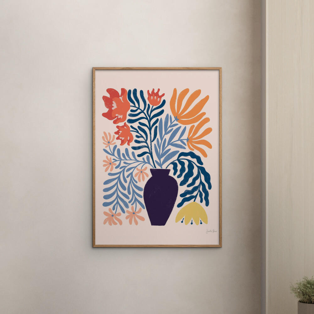 POSTER mit Rahmen Wild Apple - Floral No. 2 - Eichefarben/Multicolor, Holz/Papier (70/100cm) - Poster&Frame