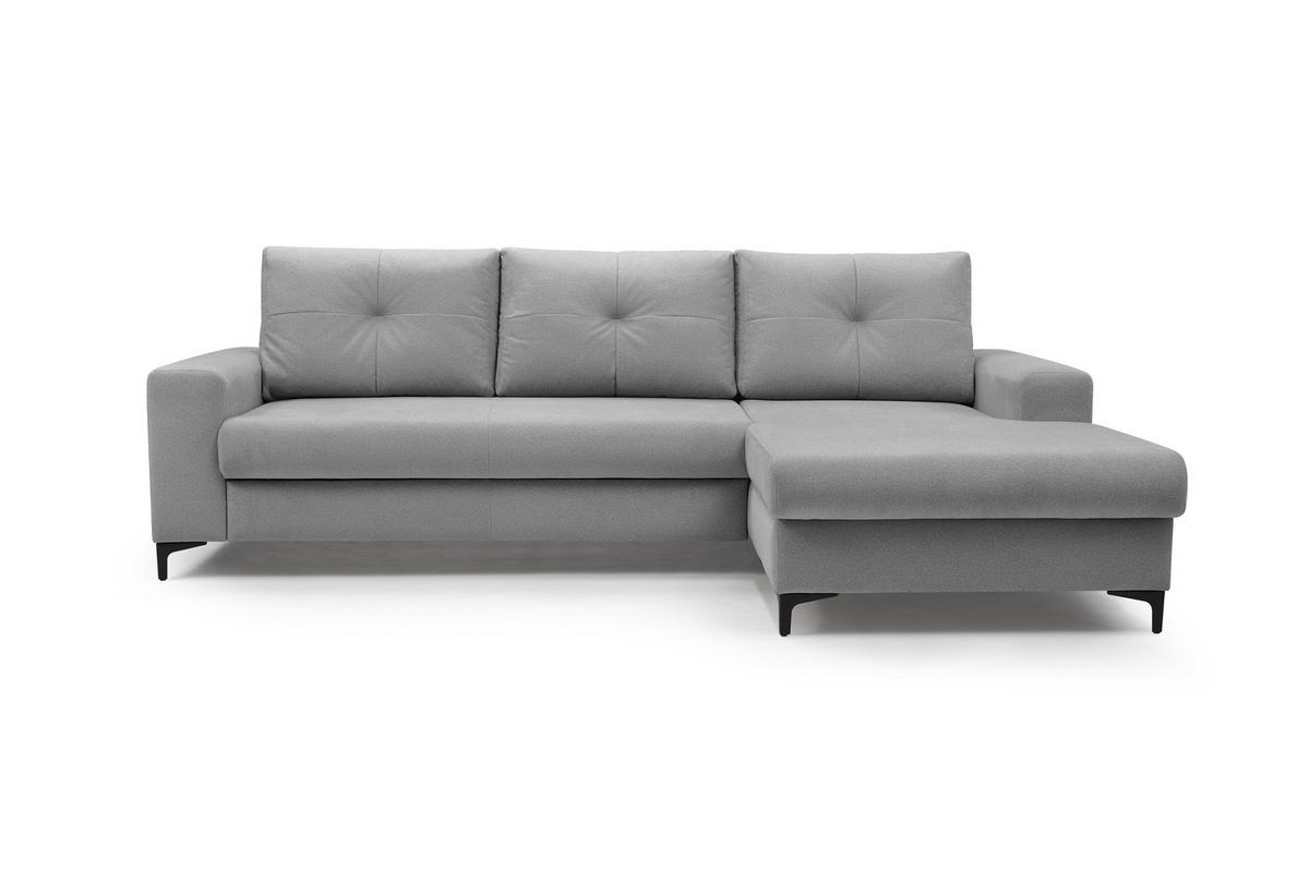 ECKSOFA AVRA L-förmig, mit Stauraumbehälter-in RINO-Stoff, Komfort & Eleganz, lose Rückenkissen, freistehend, RECHTS 251x165x85 cm Dark grey - Dunkelgrau, Holz/Textil (251/165cm) - DomoHome