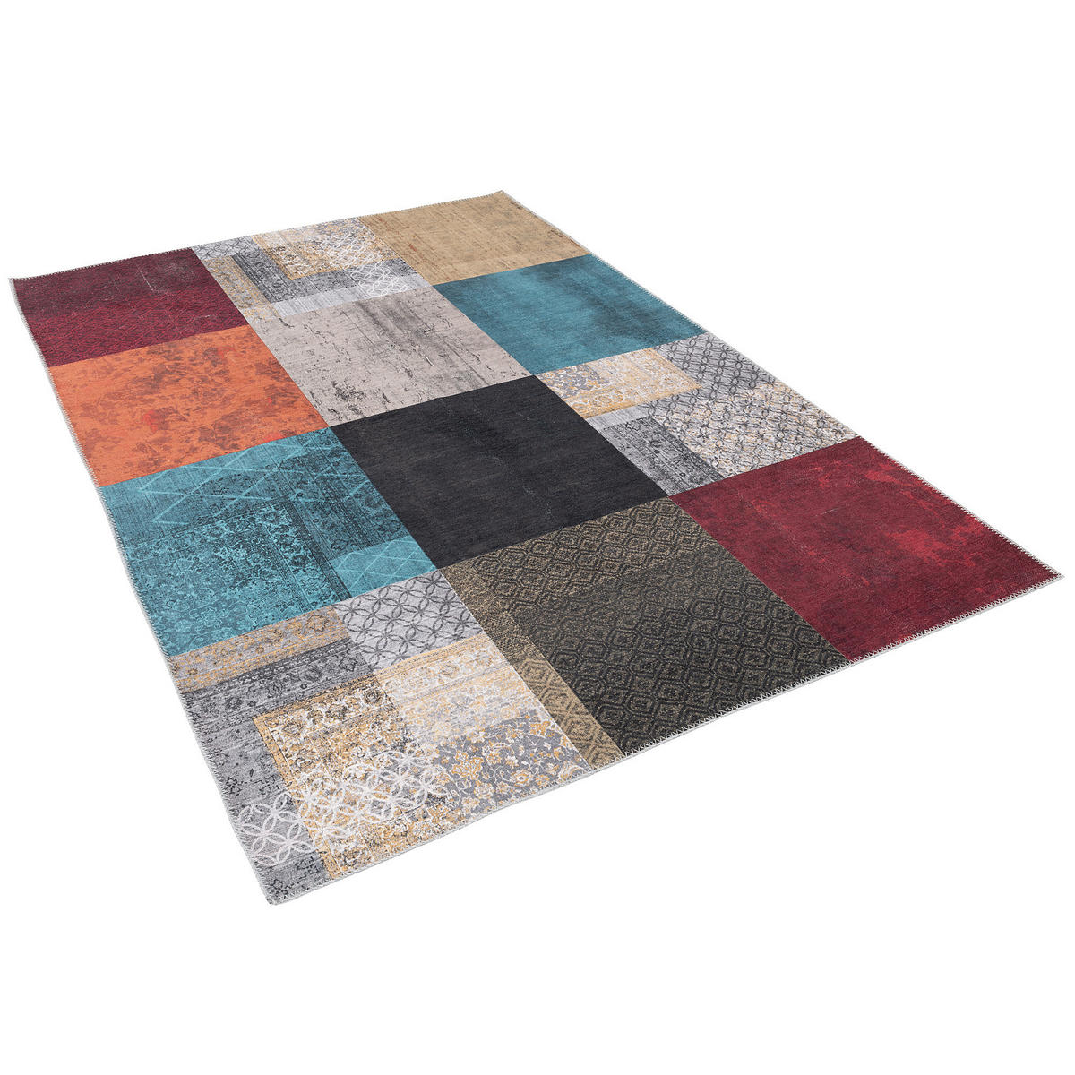 VINTAGE DESIGNERTEPPICH FINESSE PATCHWORK - Multicolor, Textil (200/290cm) - Pergamon