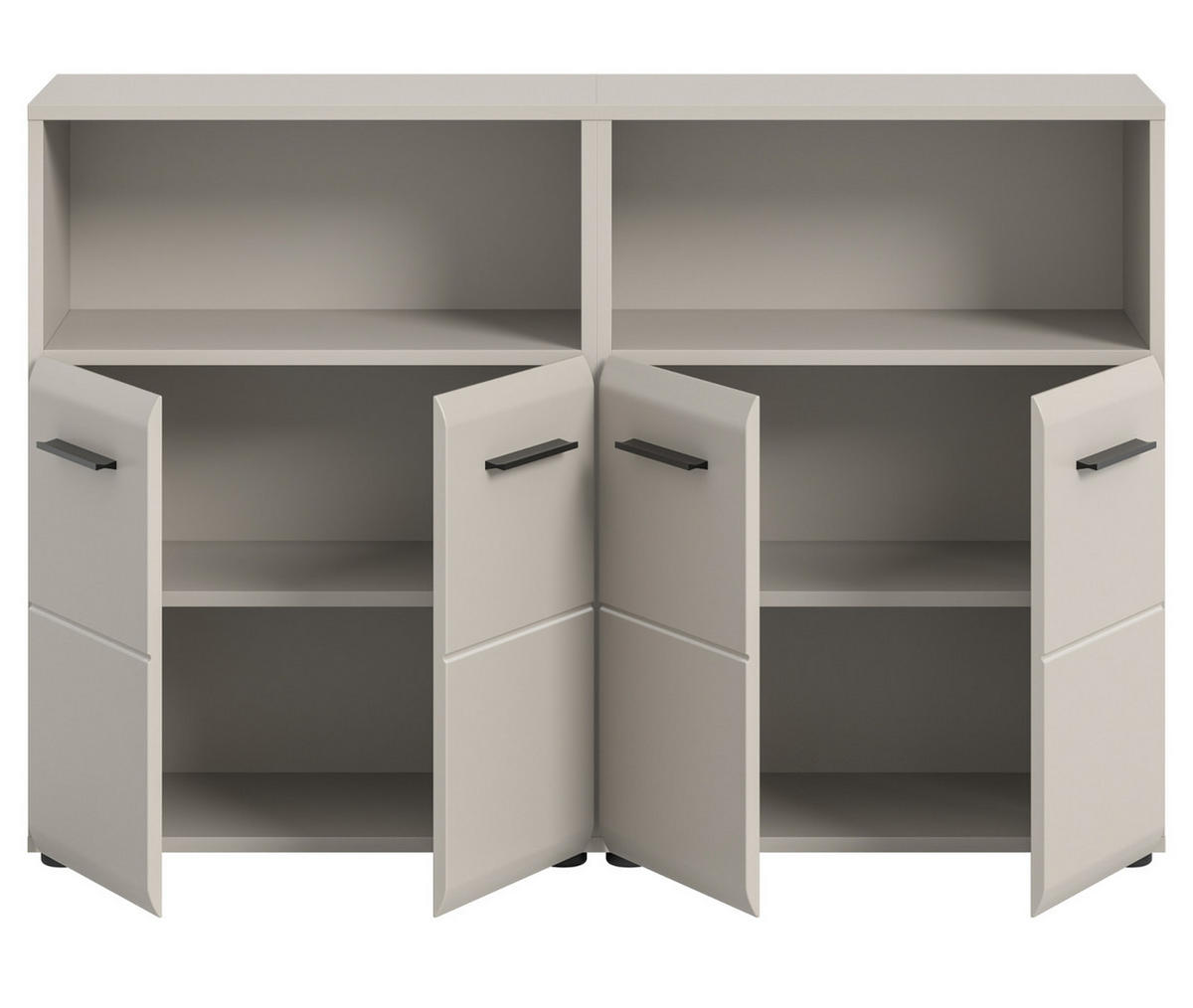 BADKOMMODE Kaschmir 120 x 80 cm, Badezimmer Kommode mit viel Stauraum - Kaschmir/Schwarz, Holzwerkstoff/Kunststoff (120/80/30cm) - Inn.Furn