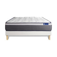 BETT Actimemo plus Memory-Schaum 160 x 210 cm h4 - Kit Bettgestell Weiß - Beige/Weiß, Karton/Holz (160/210cm) - ACTISOM