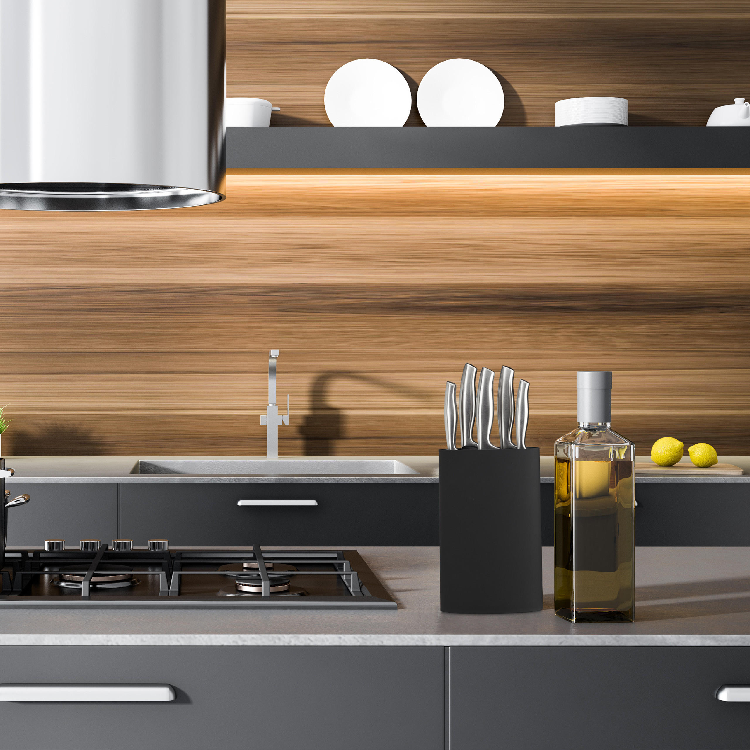 MESSERBLOCK oval - Schwarz, Kunststoff (16.5/22/6.5cm) - Relaxdays