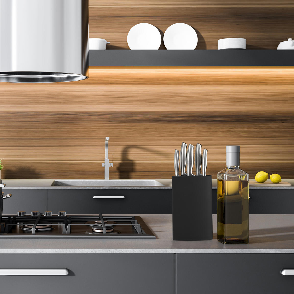 MESSERBLOCK oval - Silberfarben, Kunststoff (16.5/22/6.5cm) - Relaxdays