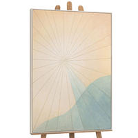 GEMÄLDE Morgendämmerung über dem Meer Schattenfugenrahmen Beige 140x100 cm - Beige, Holz (140/100cm) - YS-art gallery