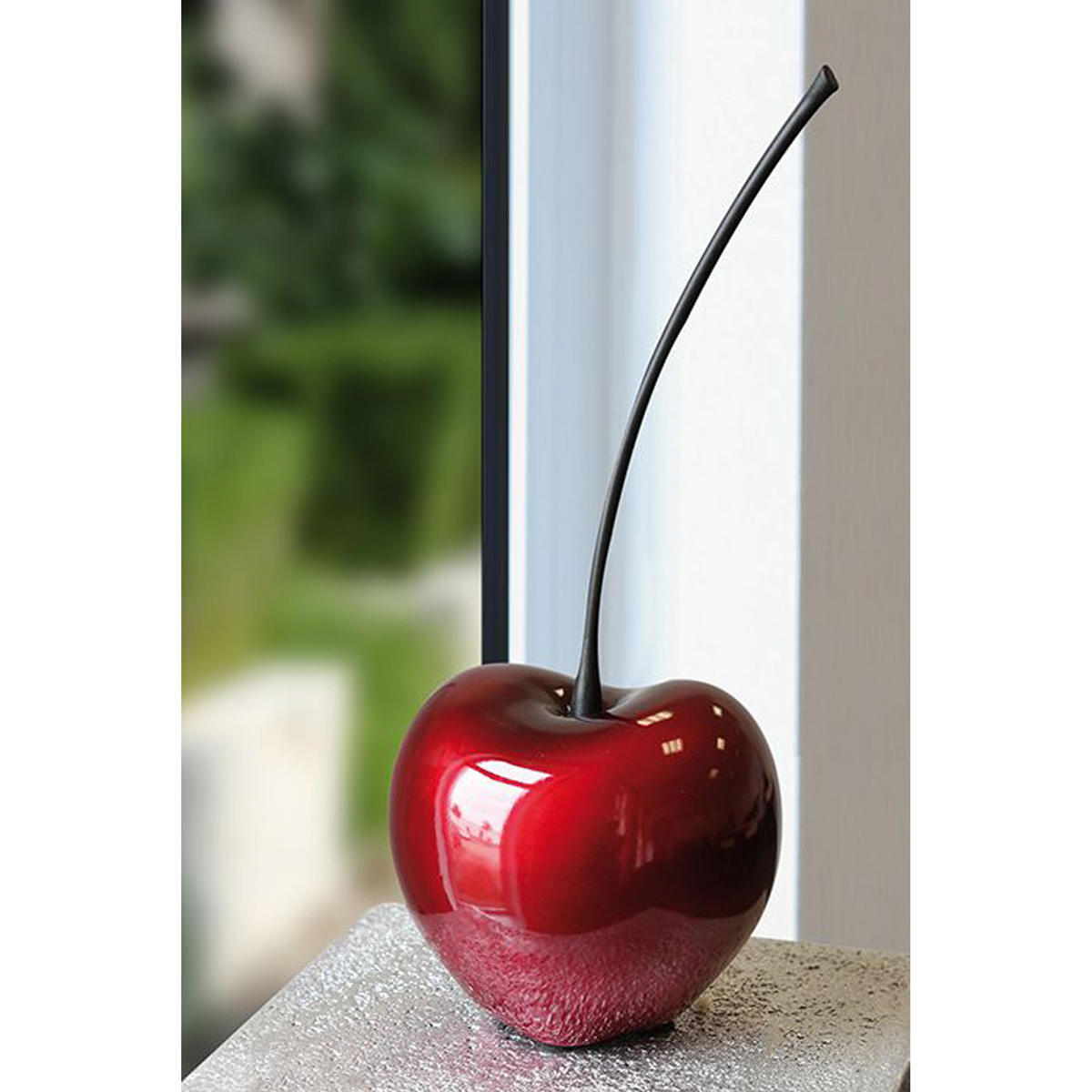 DEKOSKULPTUR Kirsche Celebration, Keramik, Dunkelrot, H 36 cm - Rot, Keramik (15/36/12cm) - Gilde