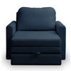 SCHLAFSESSEL Dejano Dunkelblau 75x196 cm - Schwarz/Dunkelblau, Holz/Textil (103/90/115cm) - Selsey