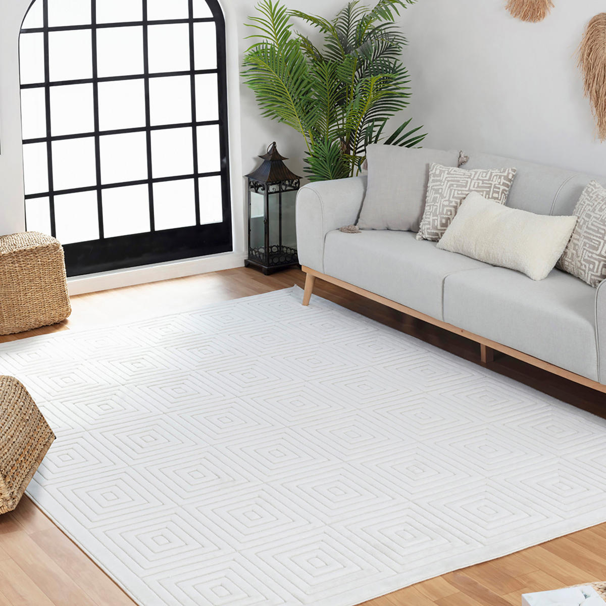 OUTDOORTEPPICH 120x170 cm Weiß - Weiß, Naturmaterialien/Textil (120/170cm) - LIVABLISS
