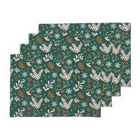 TISCHSET Weihnachtswald 4er-Set, grüne Platzsets Weihnachten 30/45 cm - Grün, Textil (30/45cm) - Homescapes