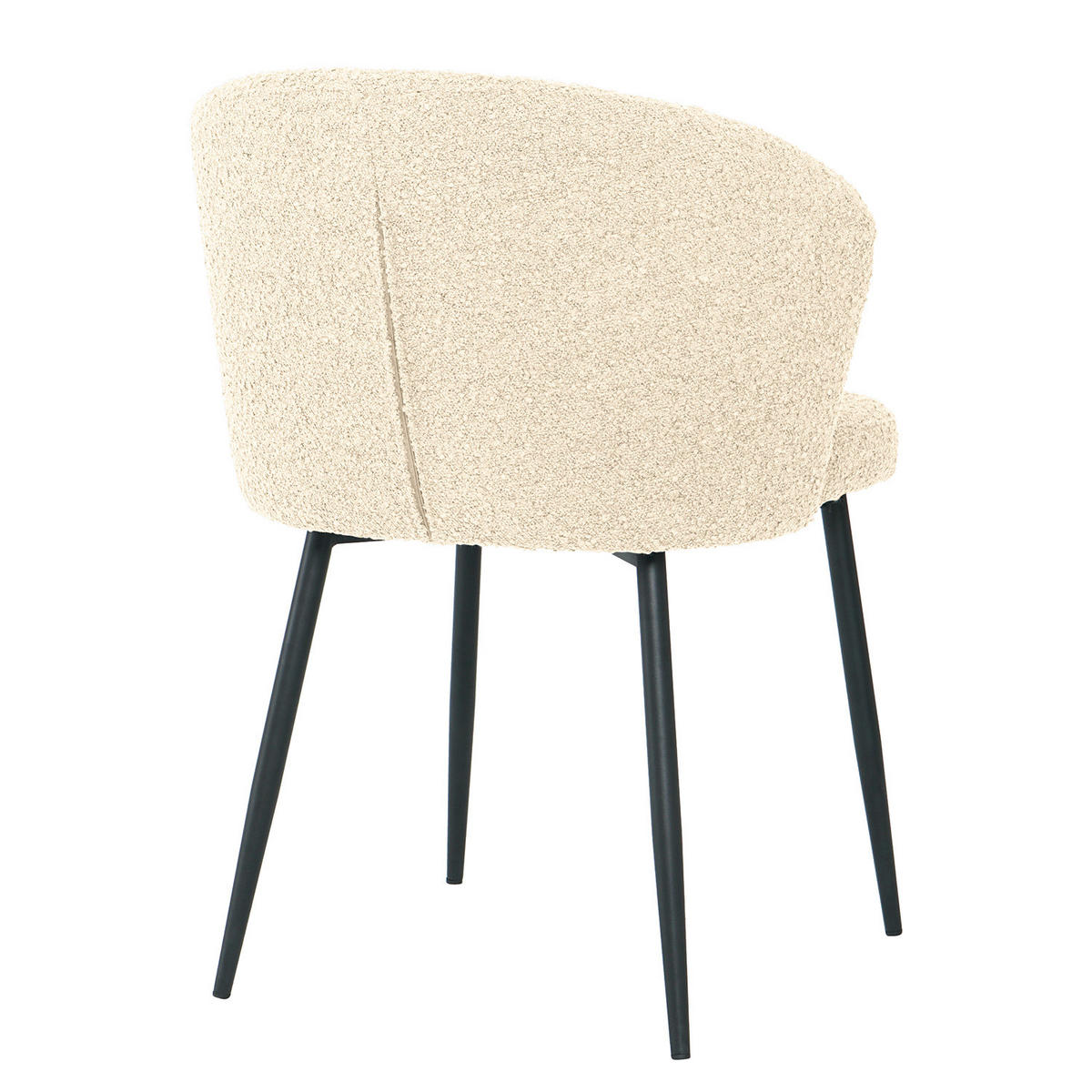 POLSTERSTUHL - Bouclé / Eisen, 2er-Set - Creme/Schwarz, Textil (57/80/60cm) - home24