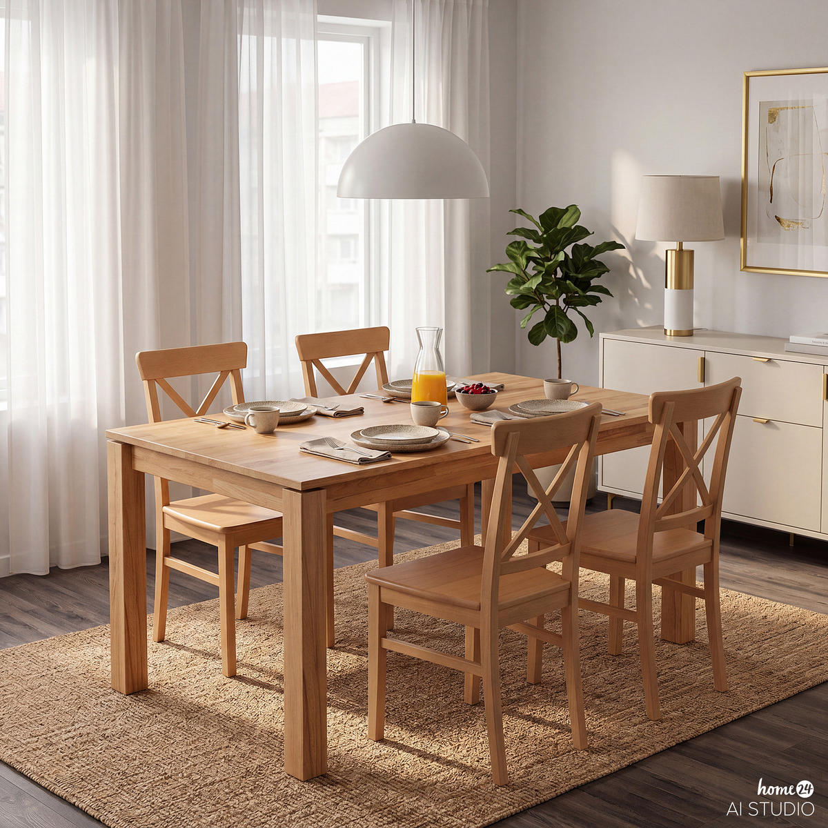 ESSTISCH - Massivholz - Kernbuche, Holz (80/140/75cm) - home24