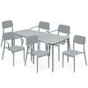 GARTENMÖBEL-SET GALIO, 8-tlg - Grau, Kunststoff - KONSIMO®