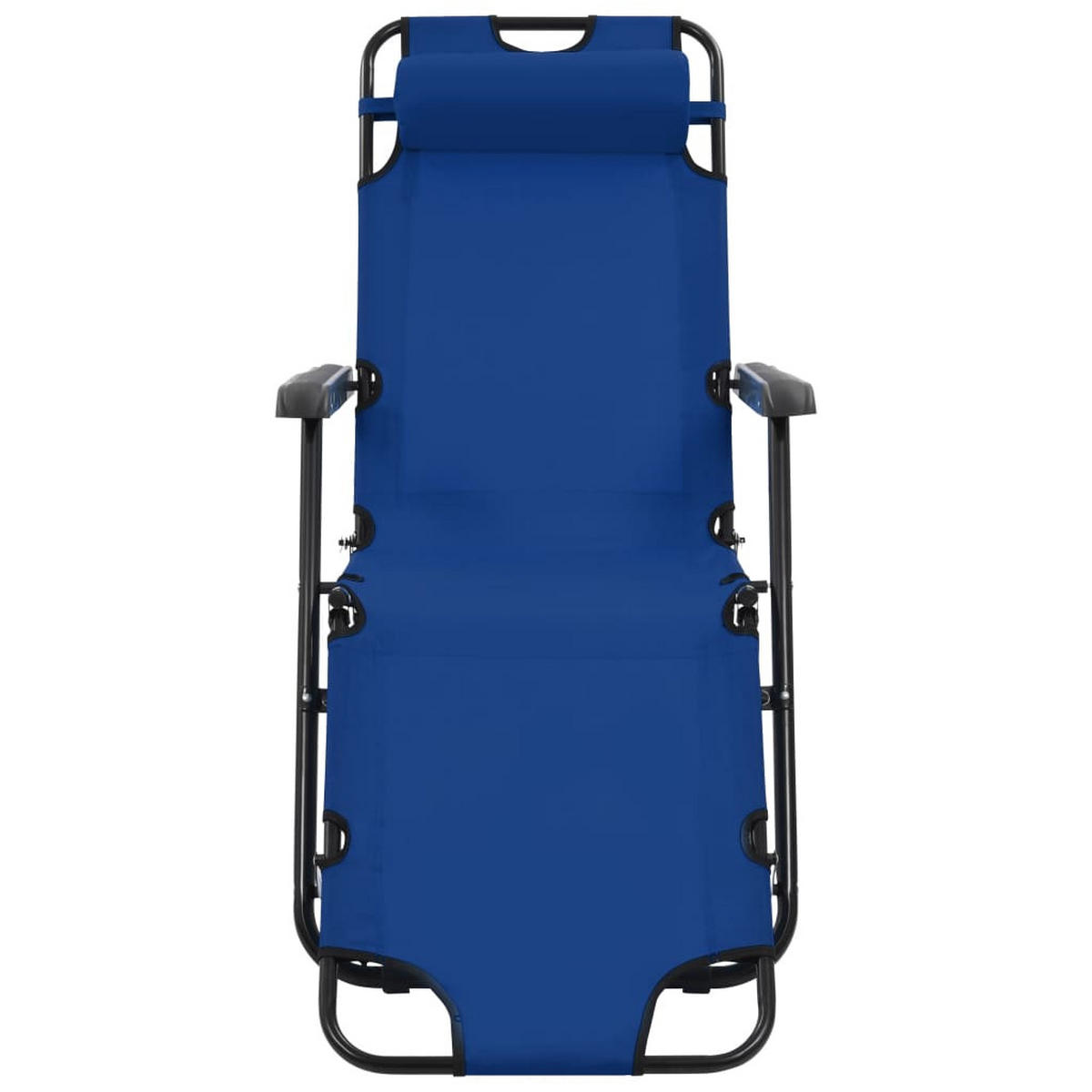 KLAPPBARE Sonnenliegen 2 Stk. mit Fußablage Blau - Blau, Textil (61/89/138cm) - furnicato