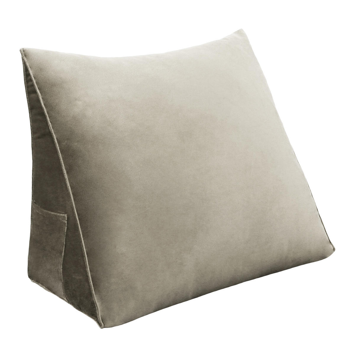 RÜCKENKISSEN für Bett Samt Beige 45 cm - Beige, Textil (35/45cm) - Vercart