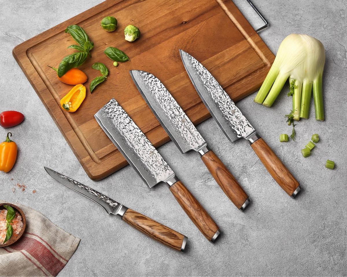 MESSER-SET 5-TEILIG 15–20 cm - Braun, Holz/Metall (1/1/1cm) - Wakoli