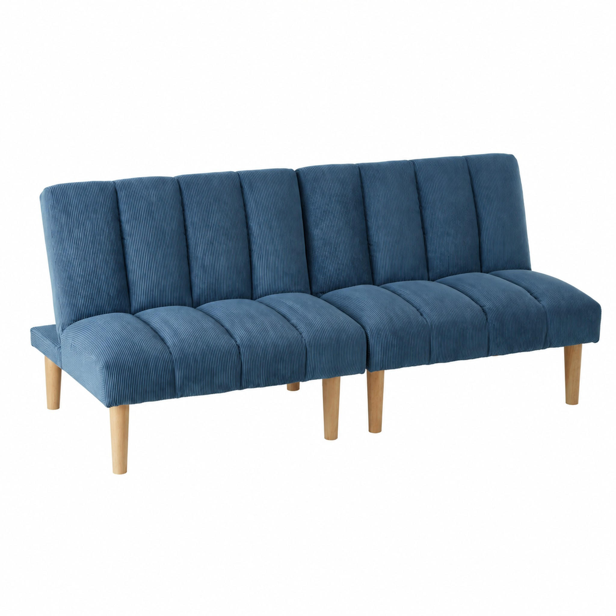 SCHLAFSOFA mit 3-fach verstellbarer Rückenlehne Corduroy Blue - Blau, Holzwerkstoff (167/72/82cm) - Meubliv