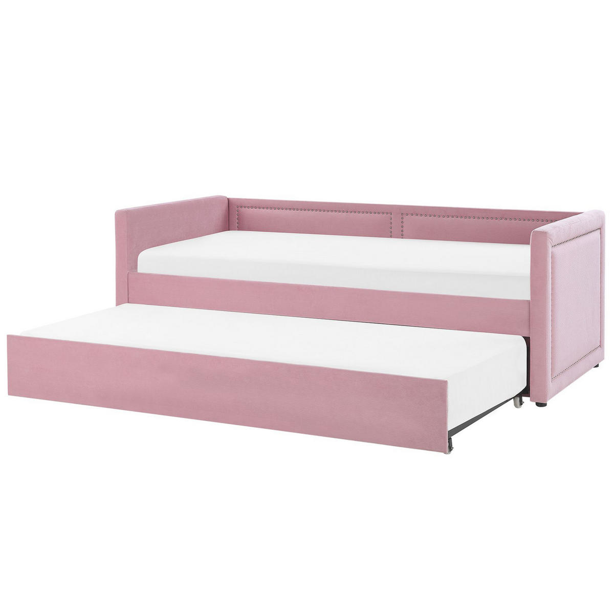 TAGESBETT 90/200cm Rosa Mimizan - Pink, Naturmaterialen/Textil (90/200cm) - Beliani