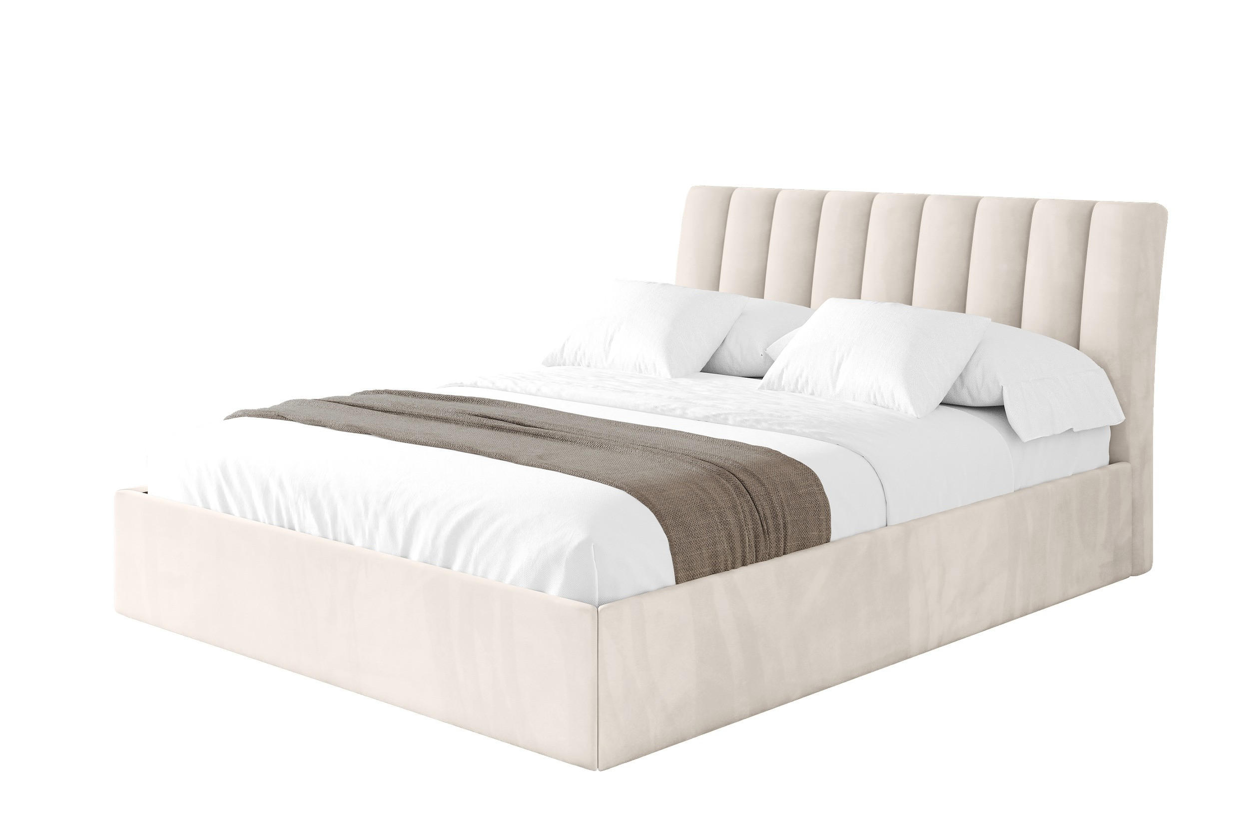 Altdecor Polsterbett Greige 160x200 cm