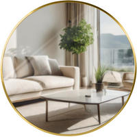 WANDSPIEGEL rund 60 cm Metall Gold Glanz - Goldfarben, Metall (60/60/3cm) - CLP