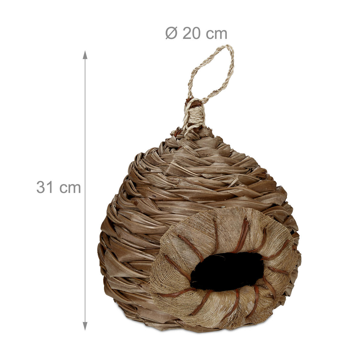 VOGELHAUS - Braun, Textil (20/31/20cm) - Relaxdays