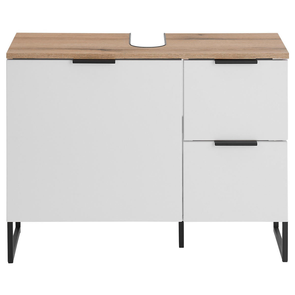 WASCHBECKENUNTERSCHRANK mit 1 Tür - Weiß, Holzwerkstoff (80/60/35cm) - home24